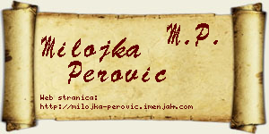 Milojka Perović vizit kartica